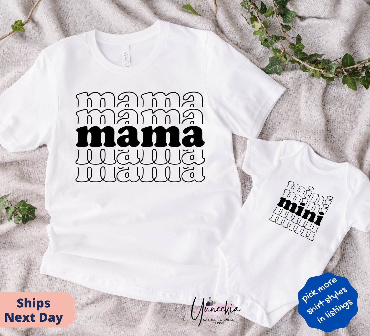 Mama And Mini Shirt,Mama Mini Matching Shirt,Mama Shirt,Mini Shirt,Mama Mini Matching Set,New Mom Gift Idea,Baby and Mama,Mini Bodysuit