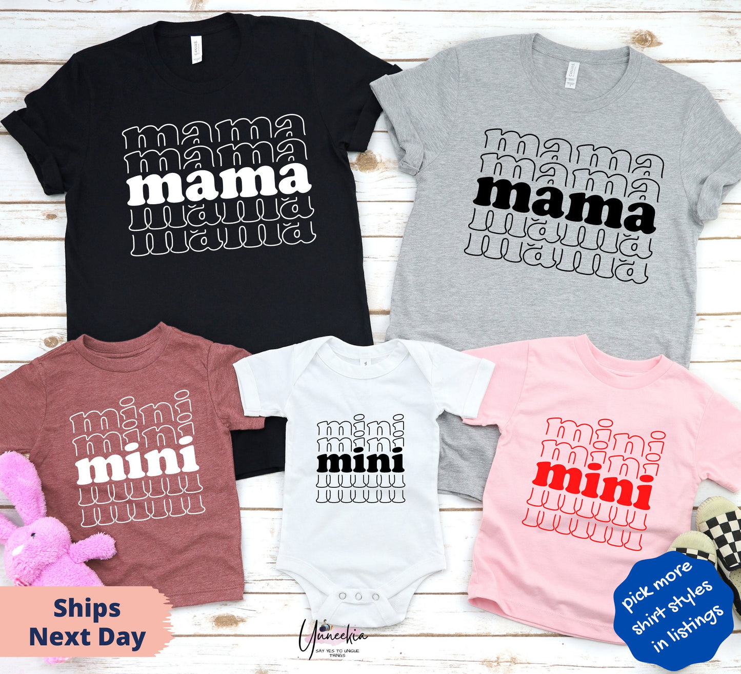 Mama And Mini Shirt,Mama Mini Matching Shirt,Mama Shirt,Mini Shirt,Mama Mini Matching Set,New Mom Gift Idea,Baby and Mama,Mini Bodysuit