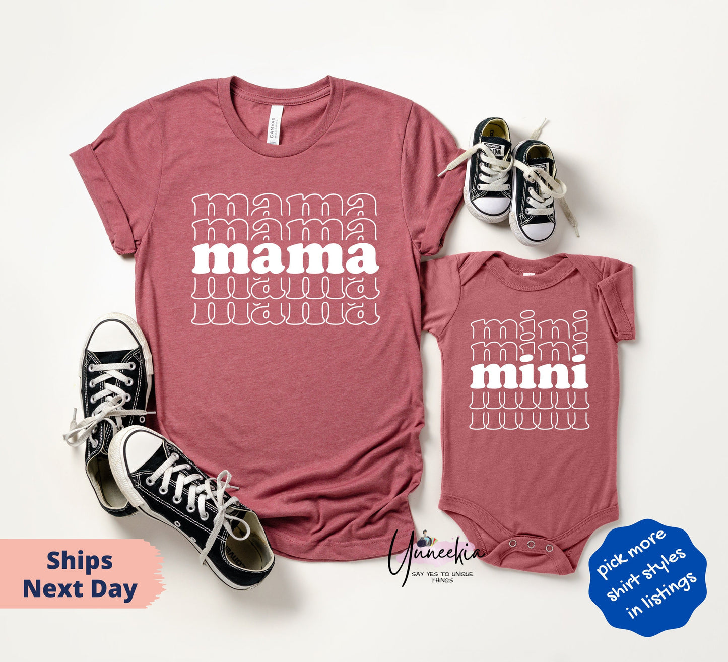 Mama And Mini Shirt,Mama Mini Matching Shirt,Mama Shirt,Mini Shirt,Mama Mini Matching Set,New Mom Gift Idea,Baby and Mama,Mini Bodysuit