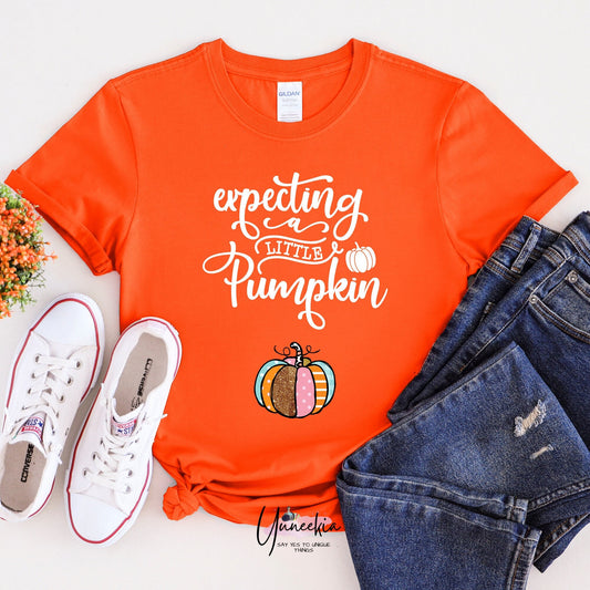 Expecting A Little Pumpkin Shirt, Pregnancy Announcement Shirt, Mommy To Be Shirt, Autumn T-Shirt, Thanksgiving Shirt, Maternity Gift