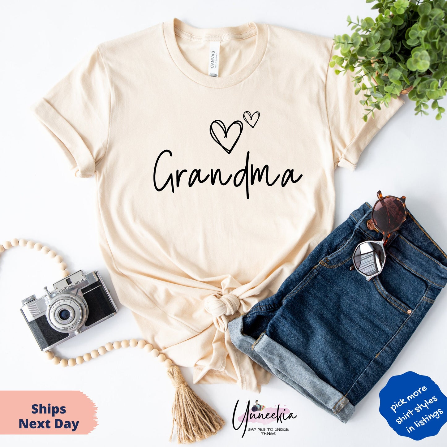 I love My Grandma Matching Set for Baby Shower, Grandma Gift set for grandma and new grandchildren, Mother's Day Shirt, New Grandma Gift