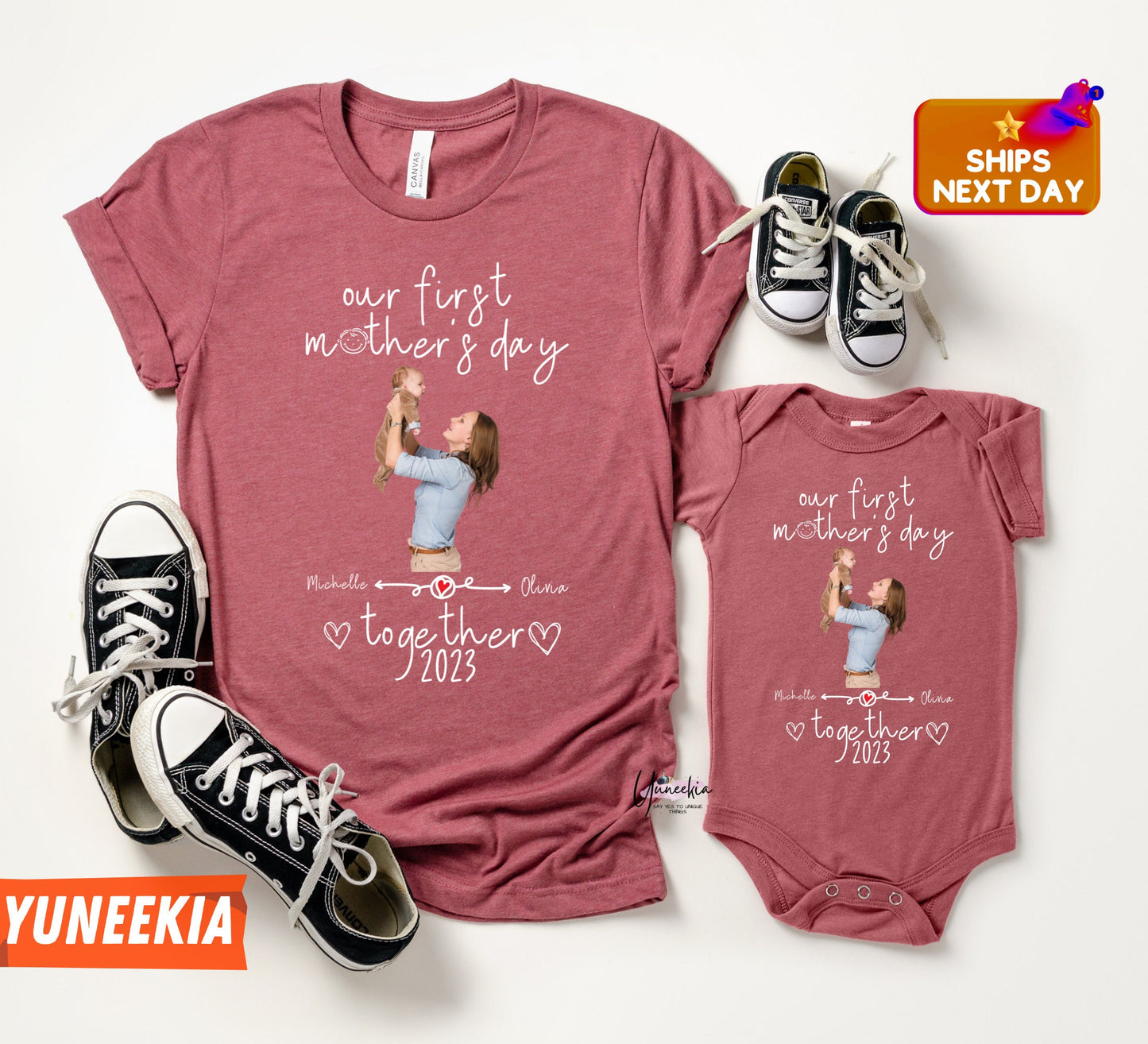 Custom Mom Baby Photo Our First Mother's Day Shirts, Mommy And Me Matching  Outfit, Mother's Day Mommy Me Tshirt, Mother's Day Gift For Her