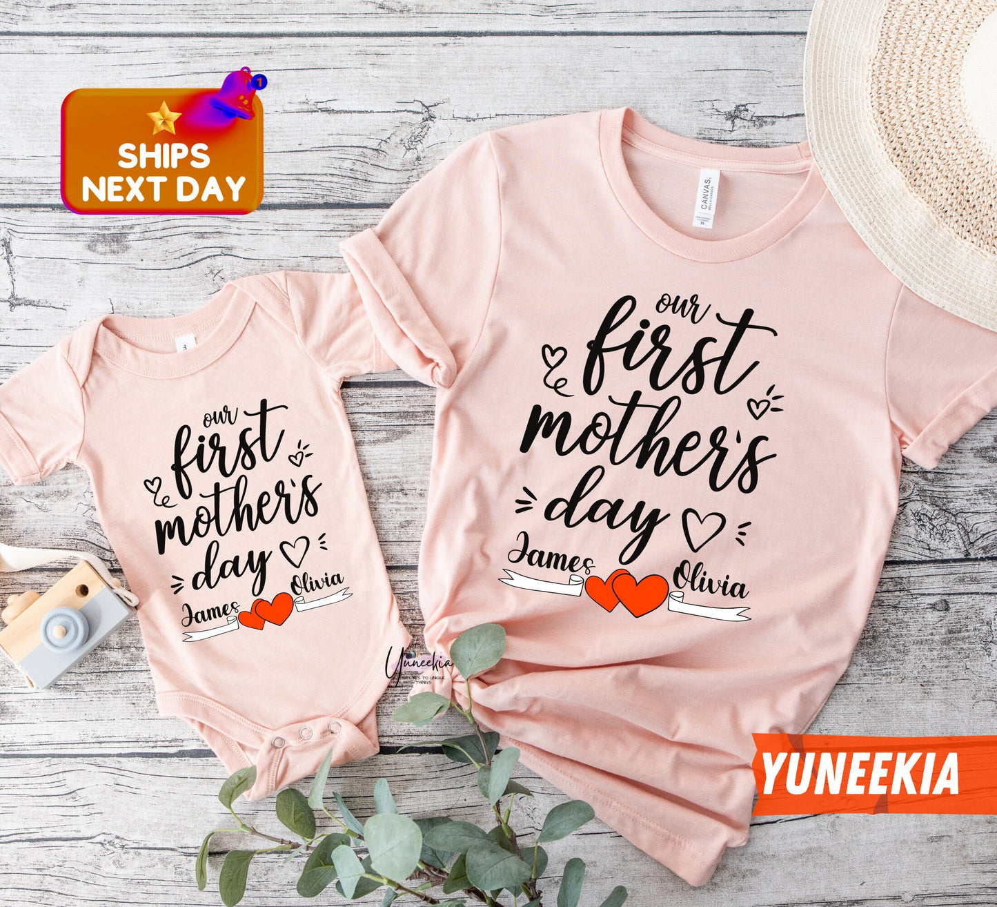 Personalized Our First Mothers Day Shirt, Mommy and me Dinosaur Matching Shirt, New Mom Mothers Day Gift, Mother And Baby First Mothers Day