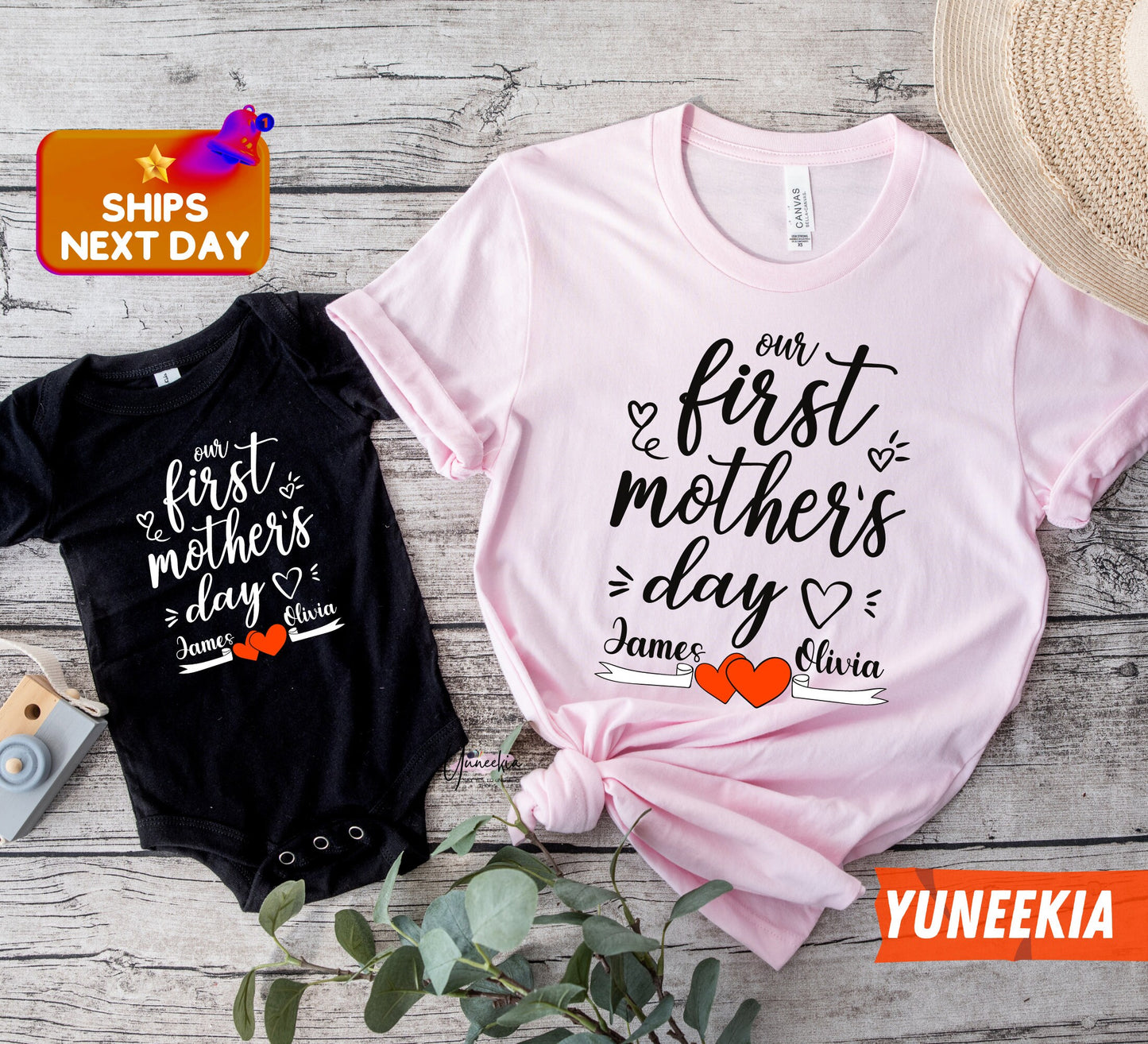 Personalized First Mother's Day Shirts / Our First Mothers Day Matching Shirts Set / Personalized Name /First Mothers Day /Mother's Day Gift