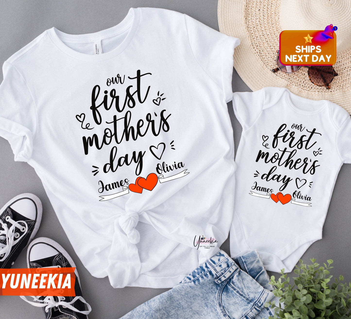 New Mom Gift, First Mothers Day Gift, Our First Mother's Day Shirt, 1st Mothers Day Gift, First Time Mom Gift, Matching Mom and Baby Shirt