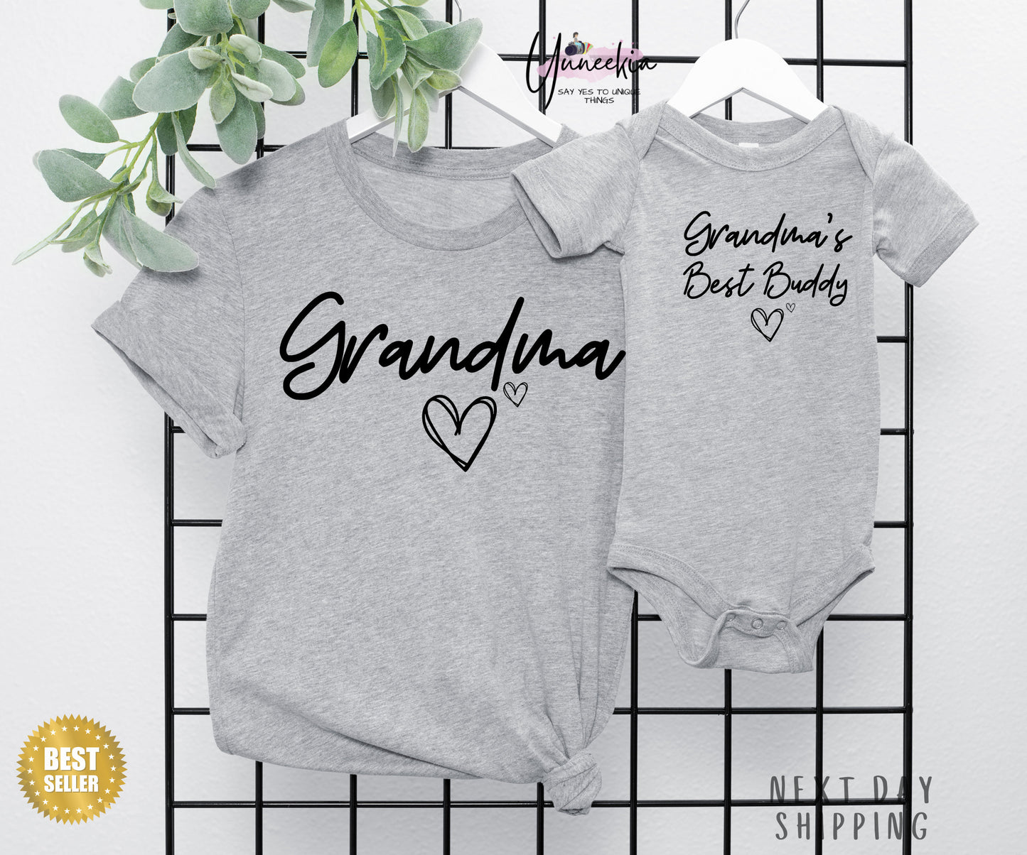 Grandma and Grandchild Matching Set, Grandma Grandma's Buddy Matching Gift, Grandma and me Outfit, New Grandma Gift,Funny Grandmother Shirt