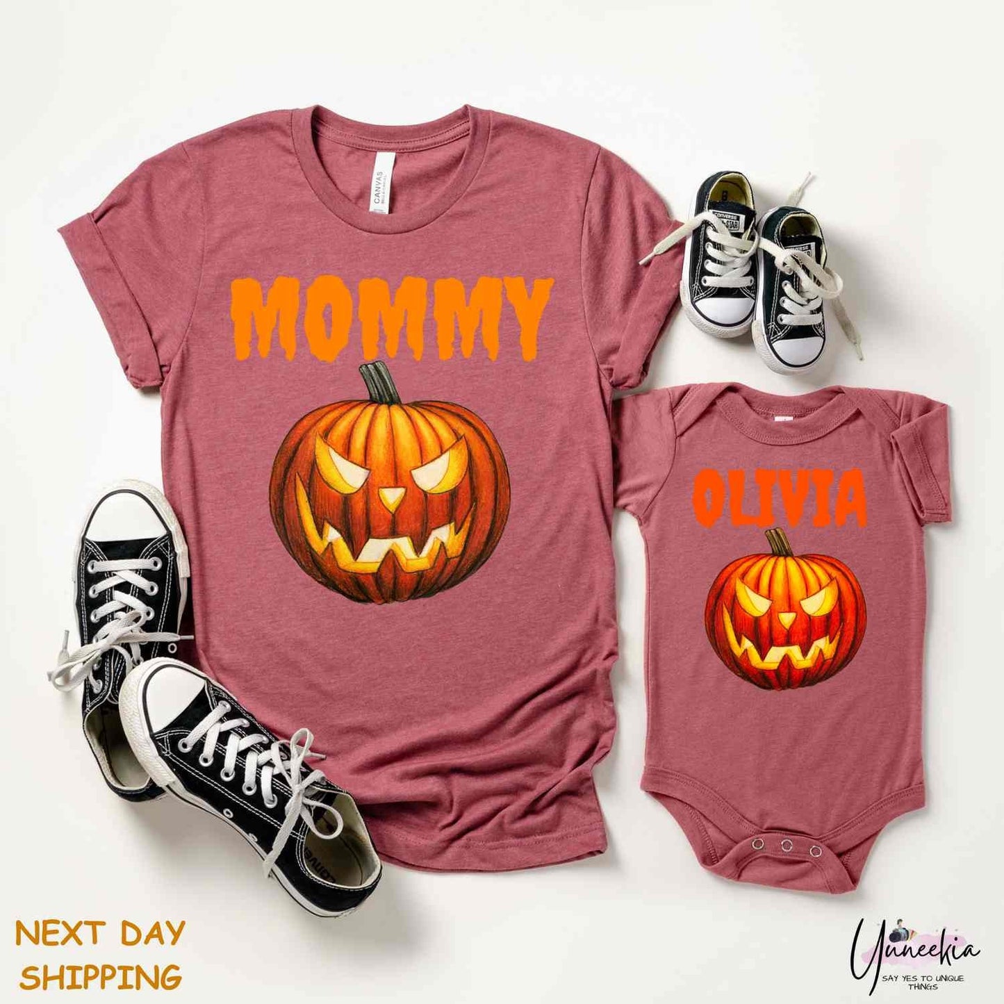 Family Halloween Shirts, Matching Halloween T-Shirt, Daddy Tops, Mommy Tshirt, Funny Halloween Tops,Family Pumpkin Outfit,Cute Pumpkin Tees