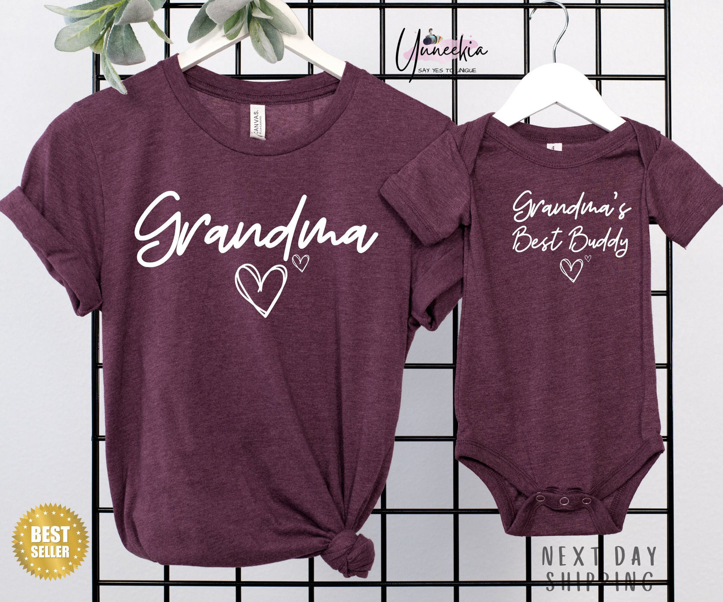 Grandma and Grandchild Matching Set, Grandma Grandma's Buddy Matching Gift, Grandma and me Outfit, New Grandma Gift,Funny Grandmother Shirt