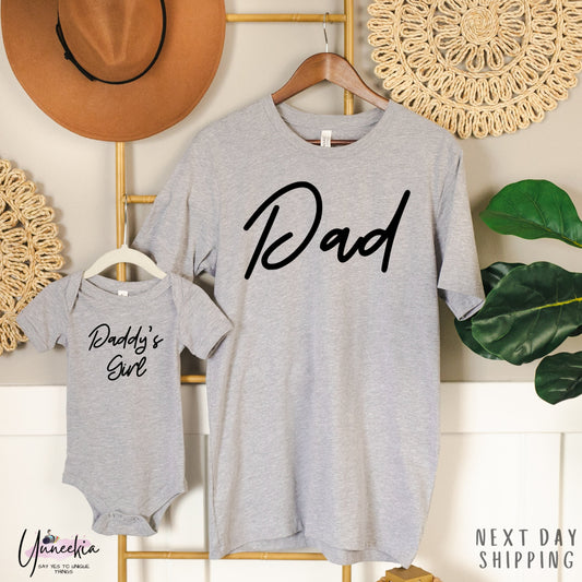 Dad Daddy's Girl Matching Set,Dad Shirt,Gift Bodysuit,Baby Shower Gift,New Dad Gift Idea,Baby and Dad,Newborn,Baby Shower Gift