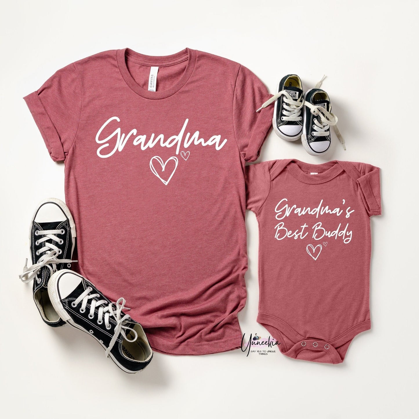 Grandma and Grandchild Matching Set, Grandma Grandma's Buddy Matching Gift, Grandma and me Outfit, New Grandma Gift,Funny Grandmother Shirt